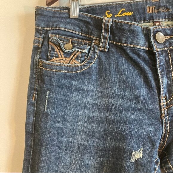 KUT FROM THE KLOTH Sz 12 So Low Straight Leg Jeans - Picture 3 of 14